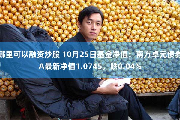 哪里可以融资炒股 10月25日基金净值：南方卓元债券A最新净值1.0745，跌0.04%