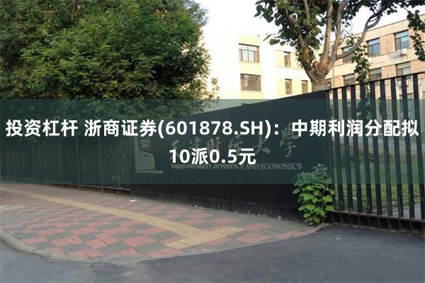 投资杠杆 浙商证券(601878.SH)：中期利润分配拟10派0.5元