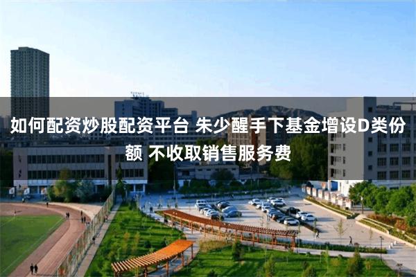 如何配资炒股配资平台 朱少醒手下基金增设D类份额 不收取销售服务费