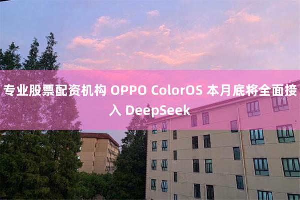 专业股票配资机构 OPPO ColorOS 本月底将全面接入 DeepSeek