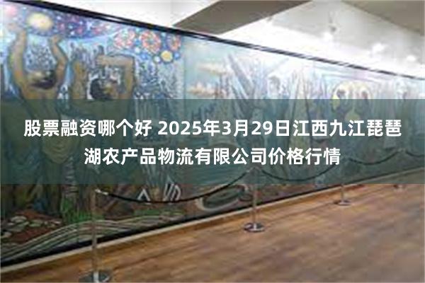 股票融资哪个好 2025年3月29日江西九江琵琶湖农产品物流有限公司价格行情