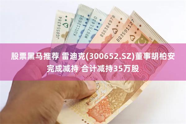 股票黑马推荐 雷迪克(300652.SZ)董事胡柏安完成减持 合计减持35万股