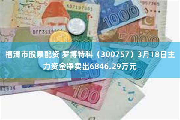福清市股票配资 罗博特科（300757）3月18日主力资金净卖出6846.29万元