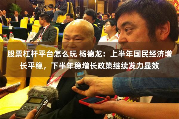 股票杠杆平台怎么玩 杨德龙：上半年国民经济增长平稳，下半年稳增长政策继续发力显效