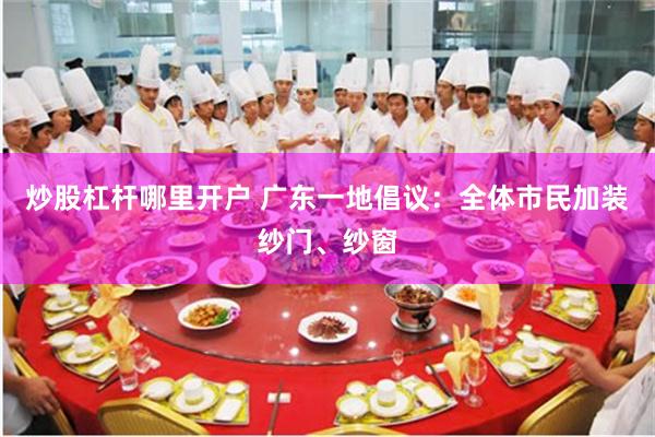 炒股杠杆哪里开户 广东一地倡议：全体市民加装纱门、纱窗
