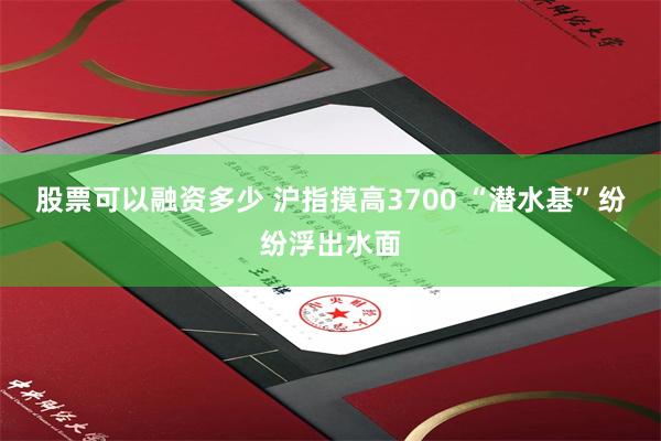 股票可以融资多少 沪指摸高3700 “潜水基”纷纷浮出水面